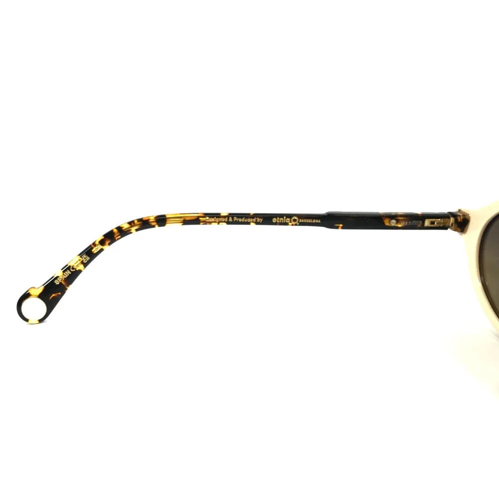 Etnia Barcelona Sunglasses DELOS WHBK White Black Frames Brown Polarized Lenses